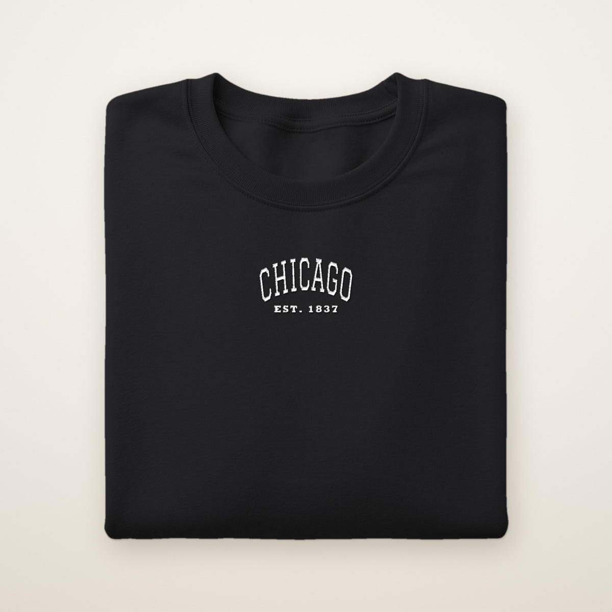 Chicago embroidered youth crewneck in Black with white thread