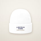 Lincoln Park Chicago Embroidered Cuffed Beanie, White