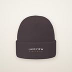 Lakeview Chicago Embroidered Cuffed Beanie in Dark Grey