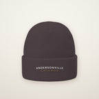 Andersonville Chicago Embroidered Cuffed Beanie in Dark Grey