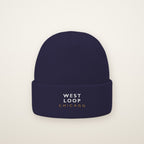 West Loop Chicago Embroidered Cuffed Beanie in Navy