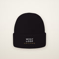 West Loop Chicago Embroidered Cuffed Beanie in Black