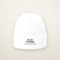 Old Town Chicago Embroidered Cuffed Beanie, White, front view