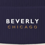 Beverly Chicago embroidery close-up in white and old gold thread
