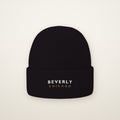 Beverly Chicago Embroidered Cuffed Beanie in Black