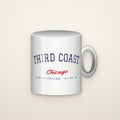 The Third Coast Coffee Mug, White on an ivory backdrop