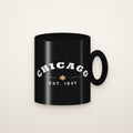 Chicago Est. 1837 Coffee Mug, Black on an ivory backdrop