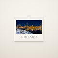 Chicago 2027 wall calendar cover: winter skyline from Adler Planetarium