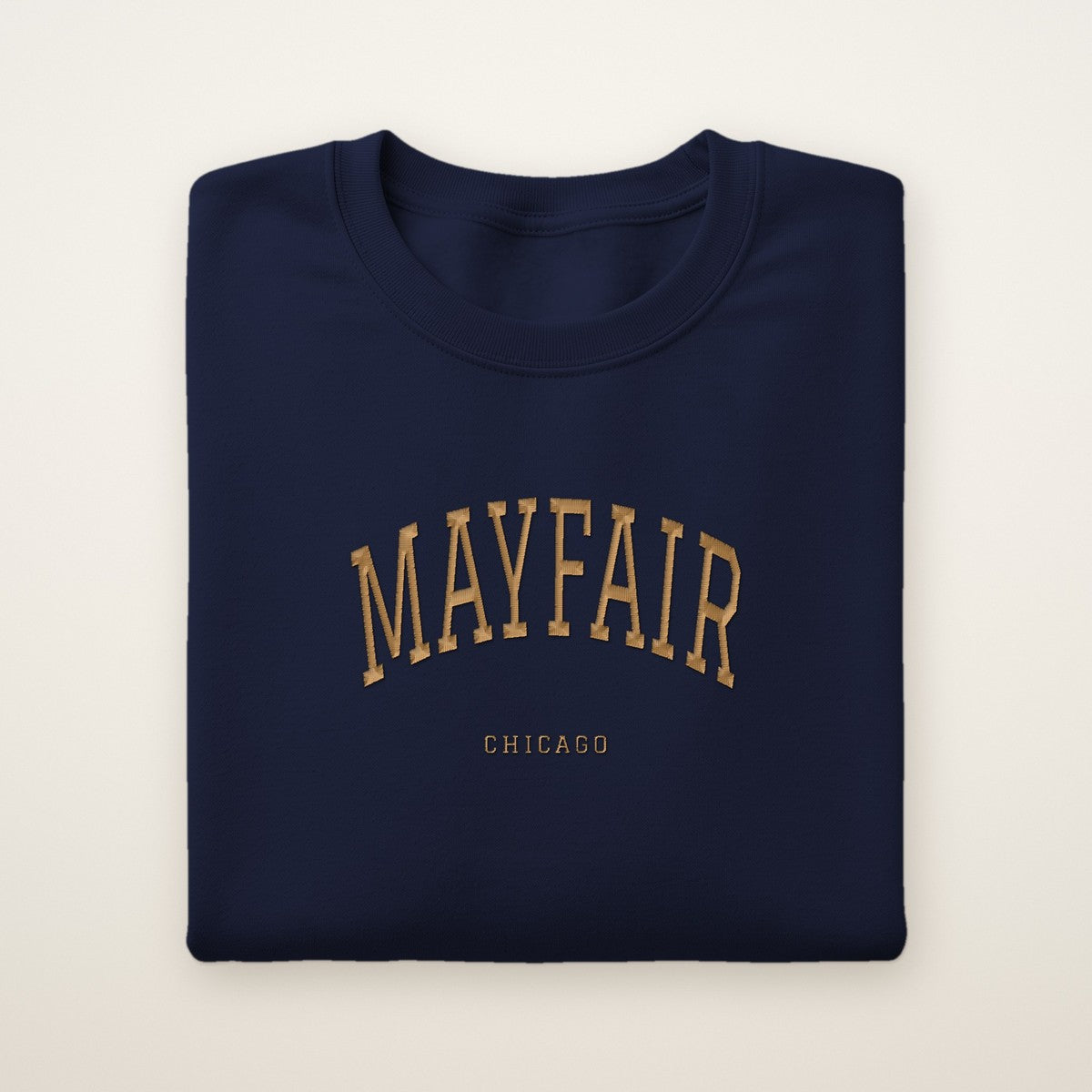 Mayfair Chicago Embroidered Crewneck — Gold Thread