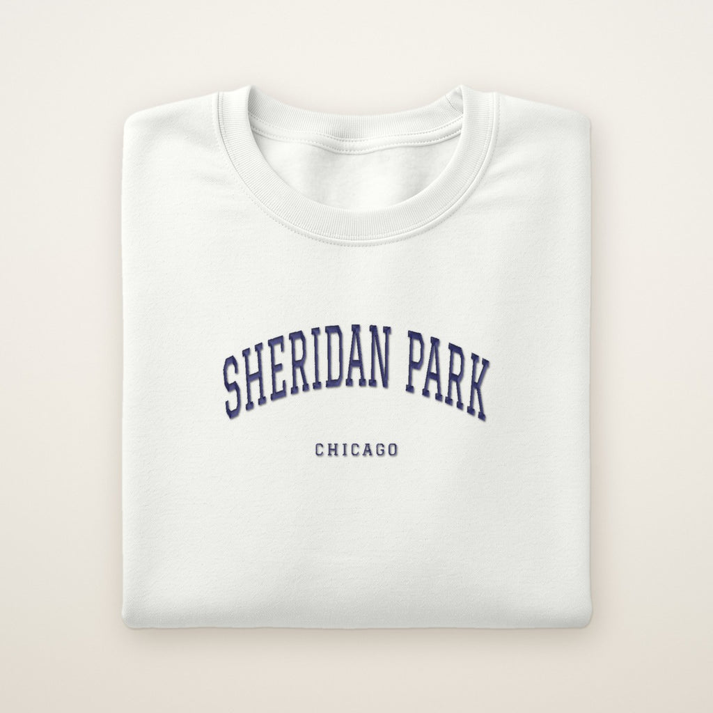 Sheridan Park Chicago Embroidered Crewneck — Navy Thread