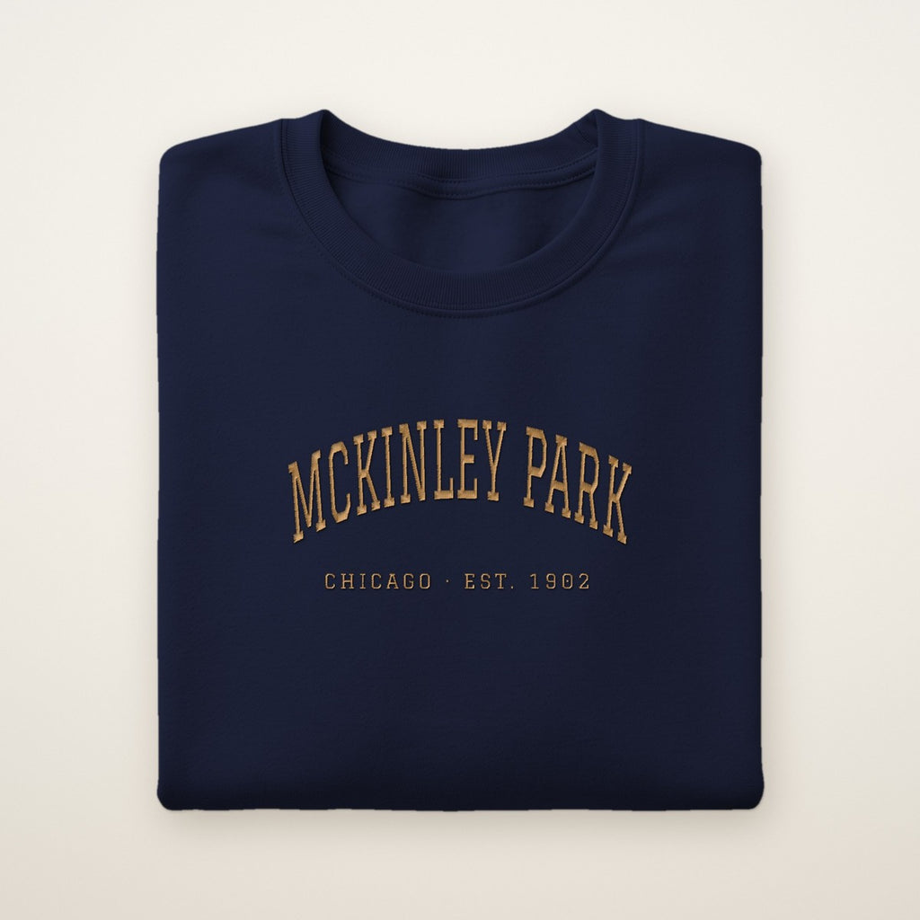 McKinley Park Chicago Embroidered Crewneck — Gold Thread