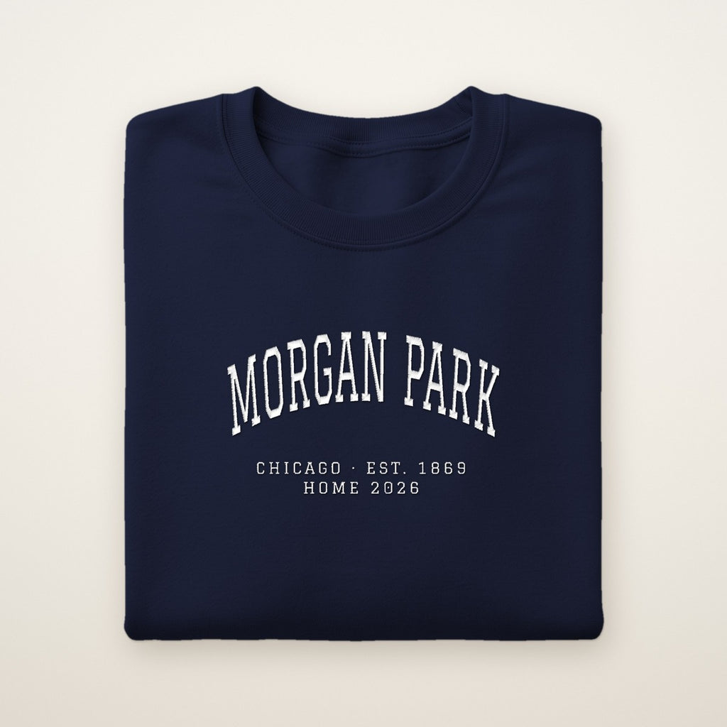 Morgan Park Chicago Home 2026 Embroidered Crewneck — White Thread