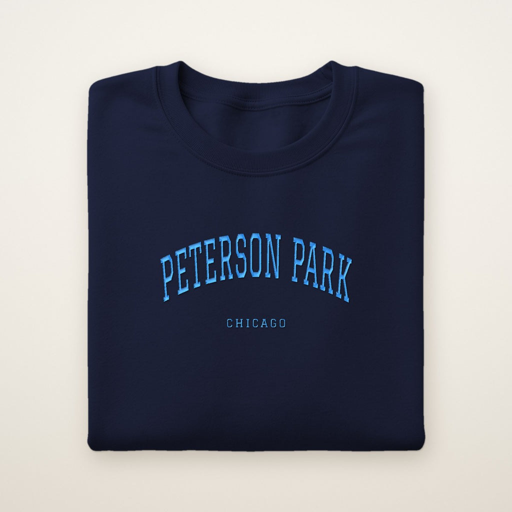 Peterson Park Chicago Embroidered Crewneck — Sky Blue Thread