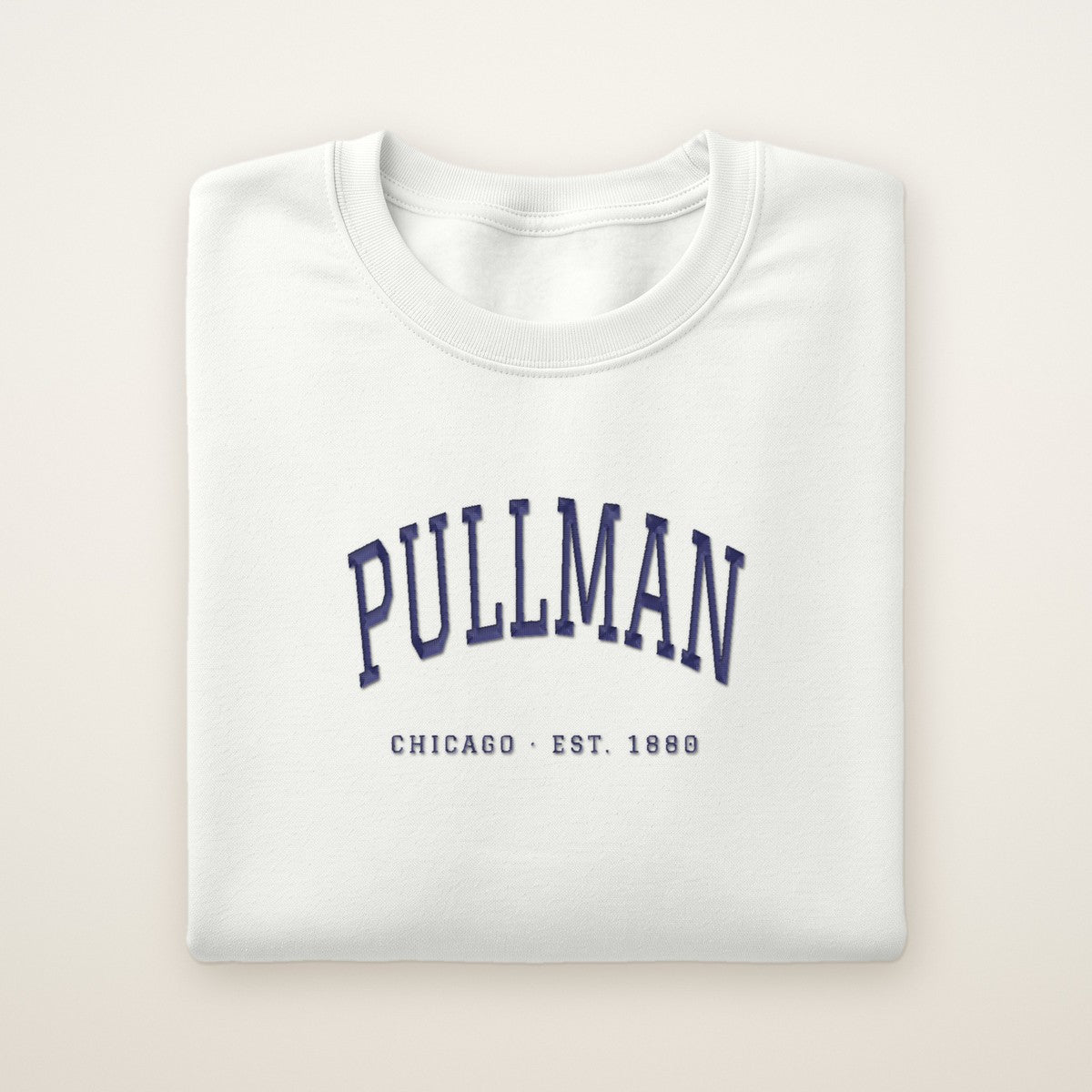 Pullman Chicago Embroidered Crewneck — Navy Thread