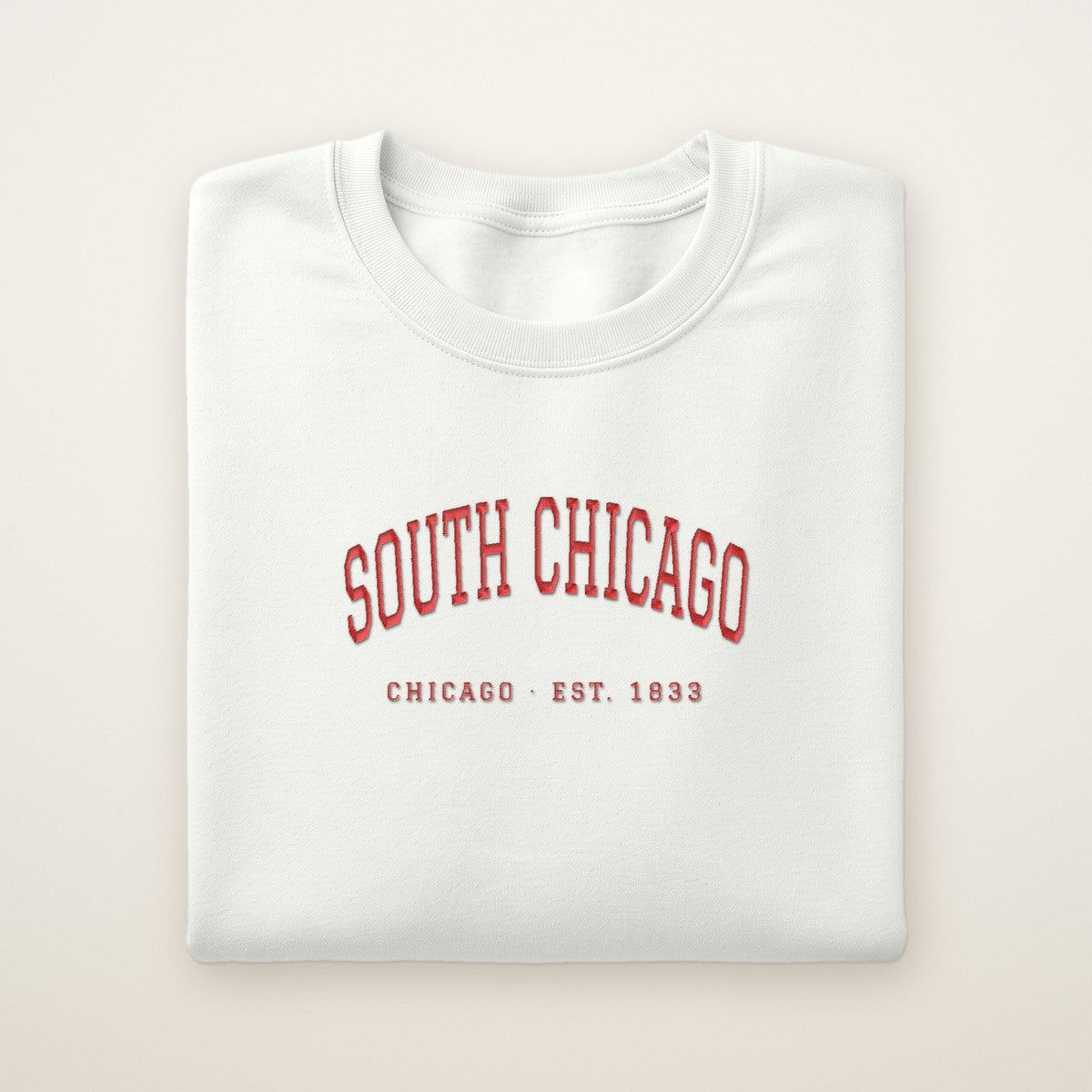South Chicago Chicago Embroidered Crewneck — Red Thread