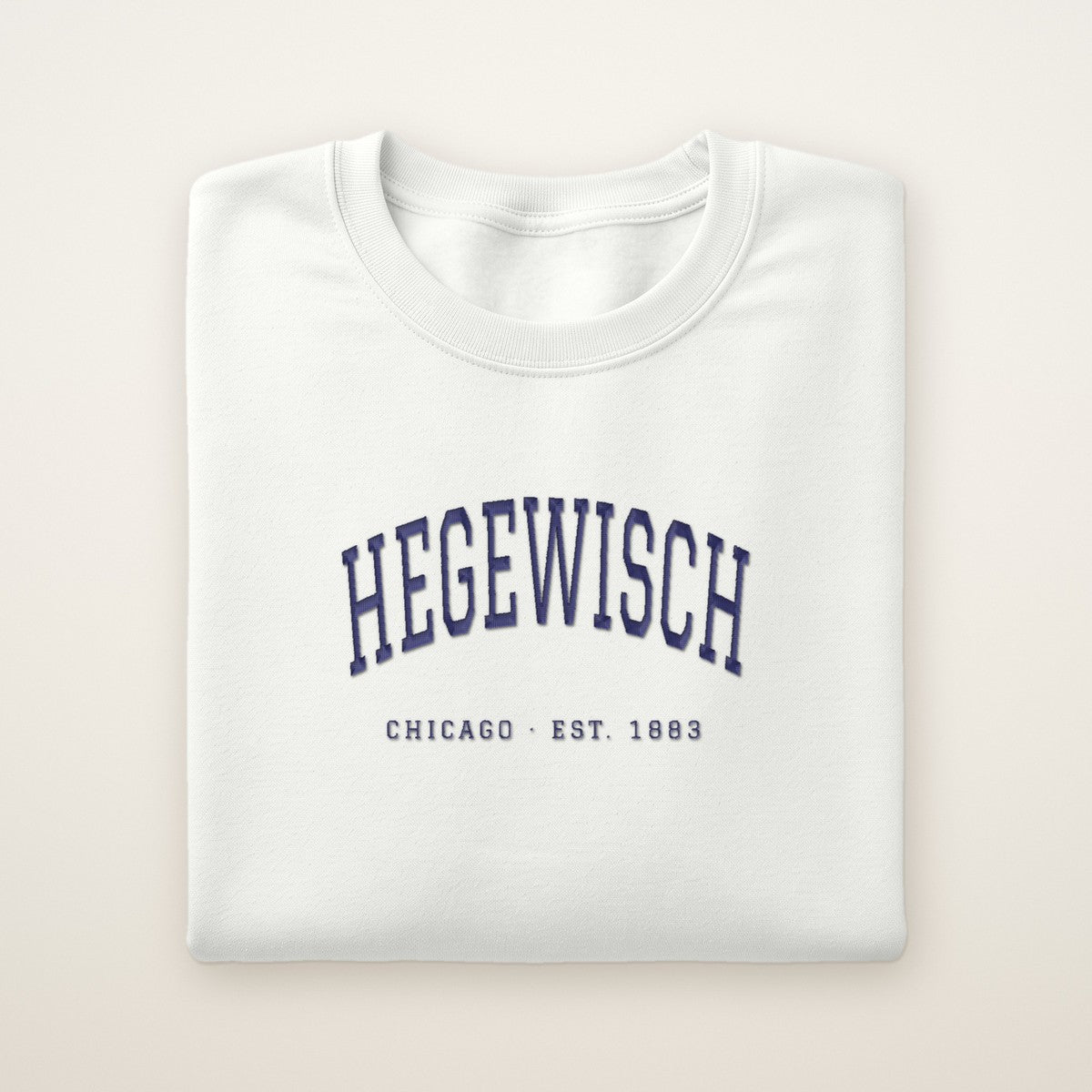 Hegewisch Chicago Embroidered Crewneck — Navy Thread