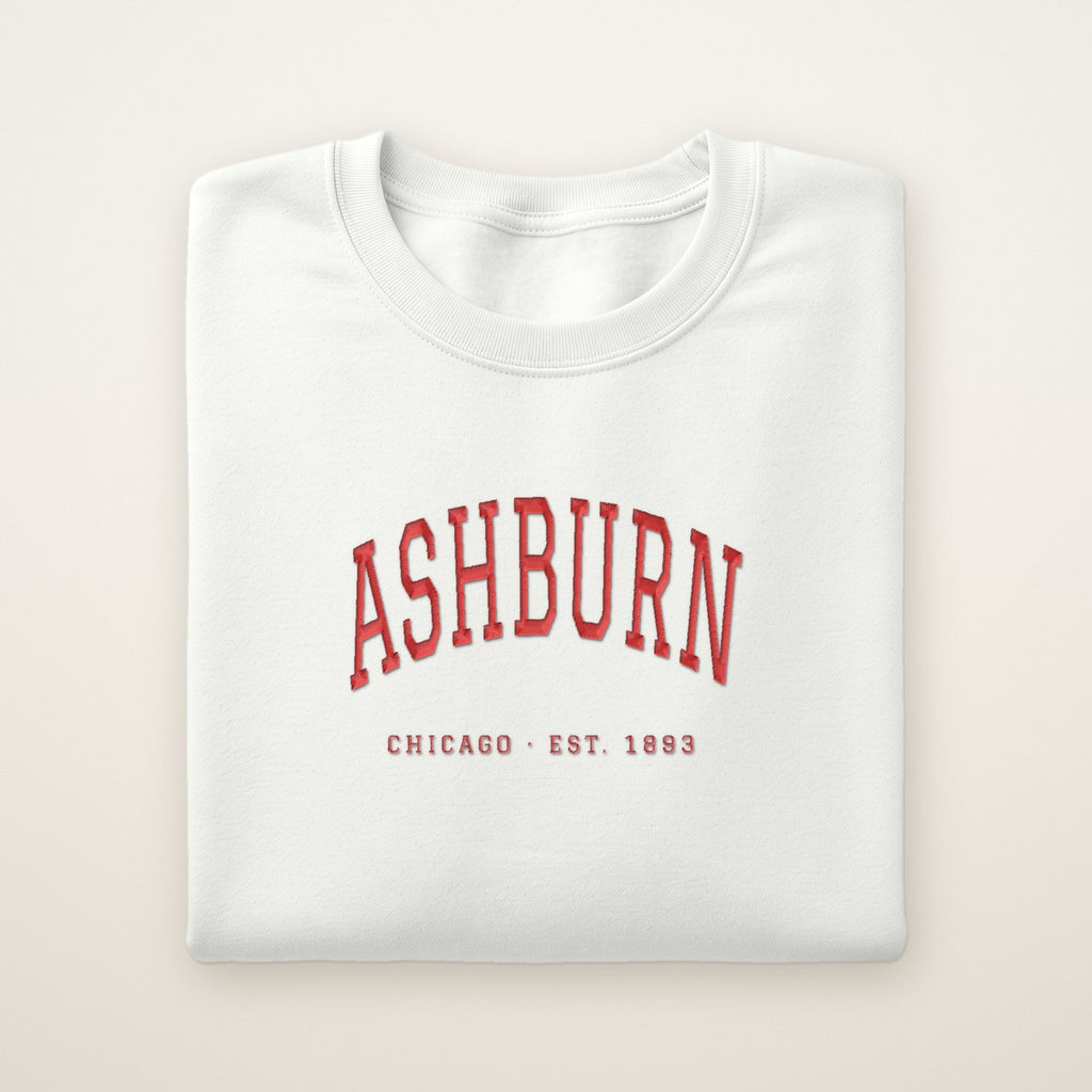 Ashburn Chicago Embroidered Crewneck — Red Thread