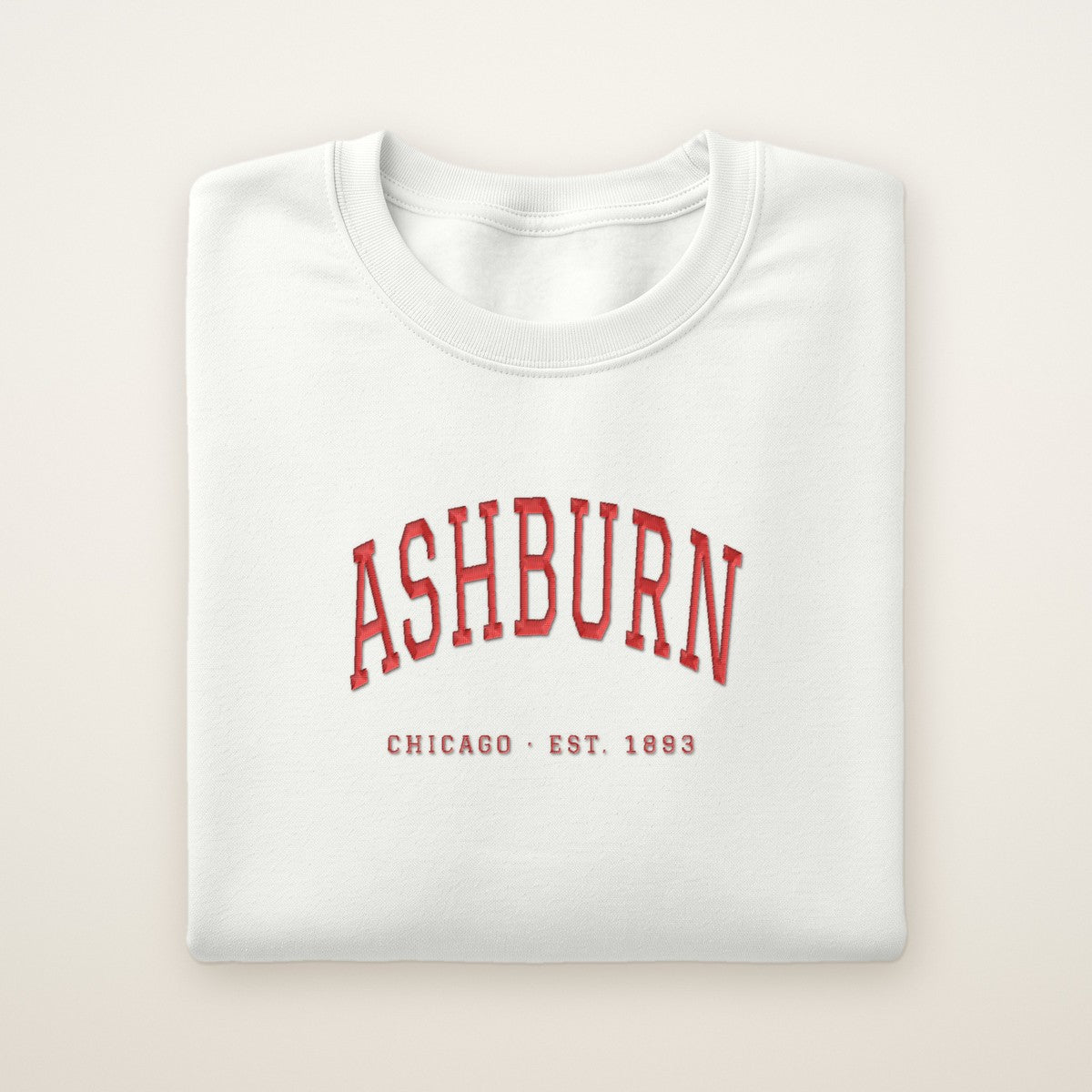 Ashburn Chicago Embroidered Crewneck — Red Thread