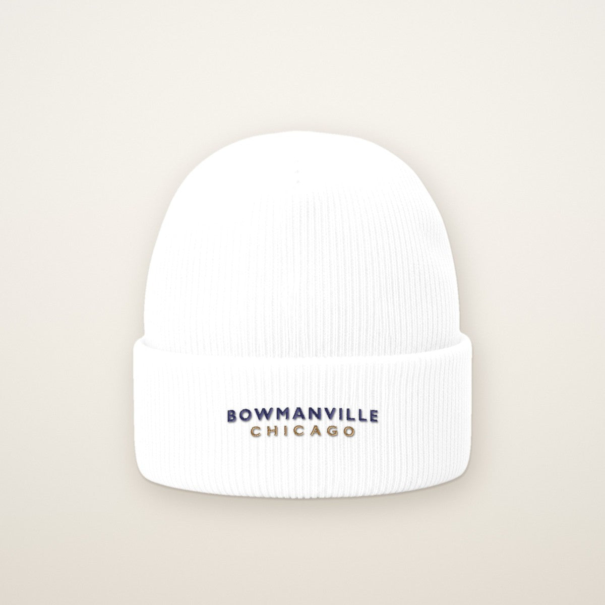 Bowmanville Chicago Embroidered Cuffed Beanie — Navy Thread