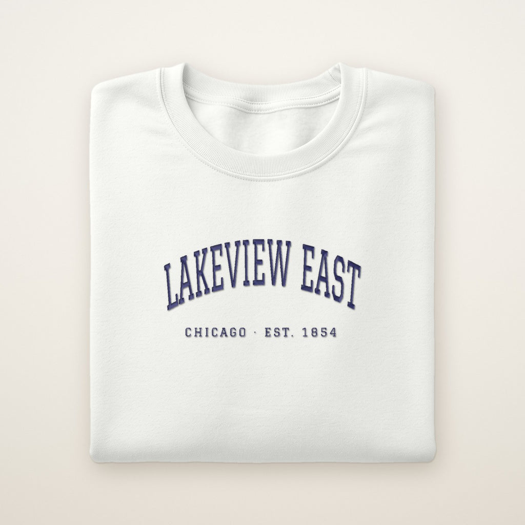 Lakeview East Chicago Embroidered Crewneck — Navy Thread