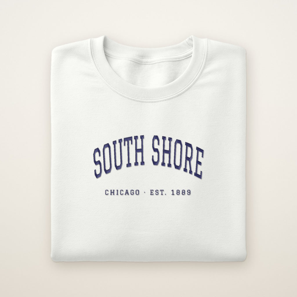 South Shore Chicago Embroidered Crewneck — Navy Thread