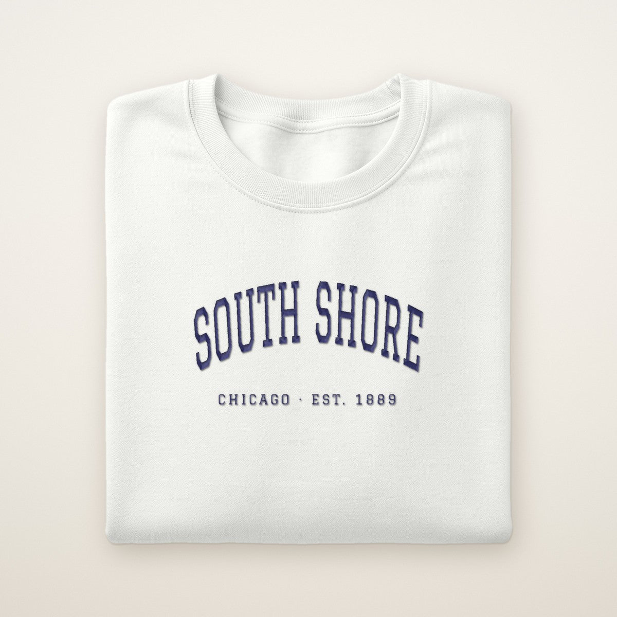 South Shore Chicago Embroidered Crewneck — Navy Thread