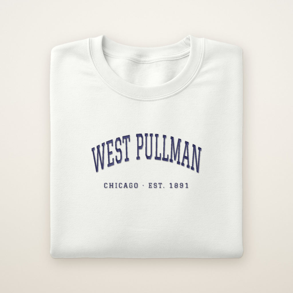 West Pullman Chicago Embroidered Crewneck — Navy Thread