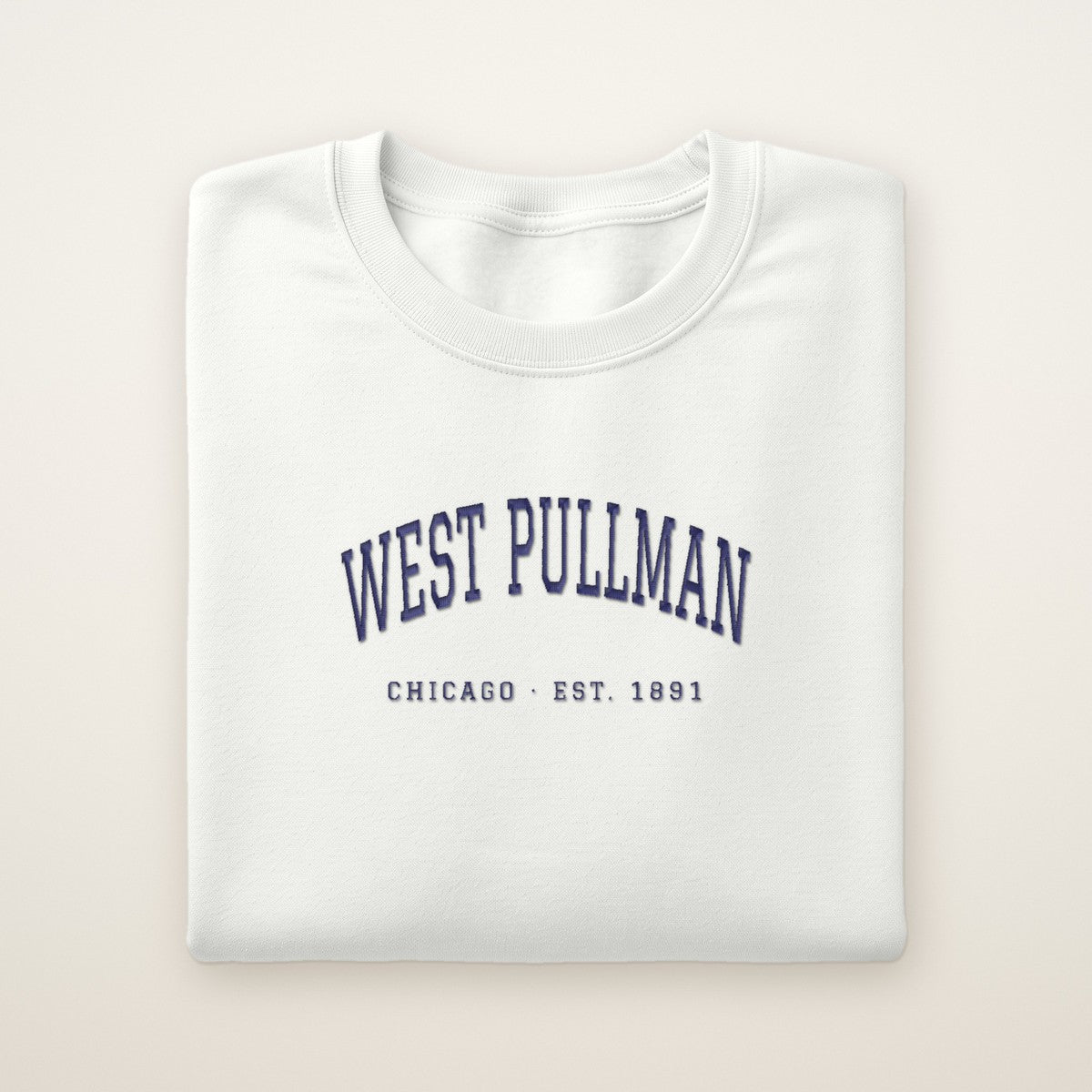 West Pullman Chicago Embroidered Crewneck — Navy Thread