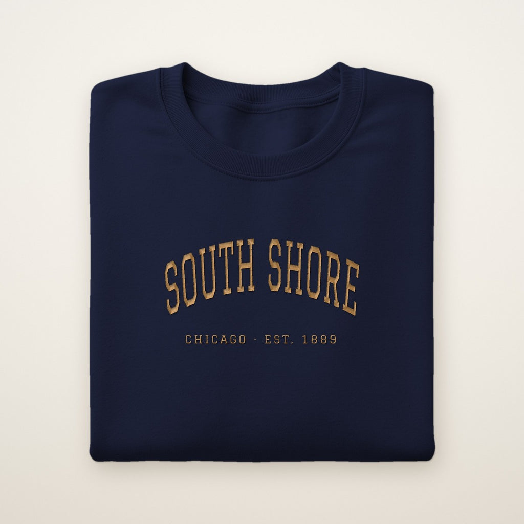 South Shore Chicago Embroidered Crewneck — Gold Thread