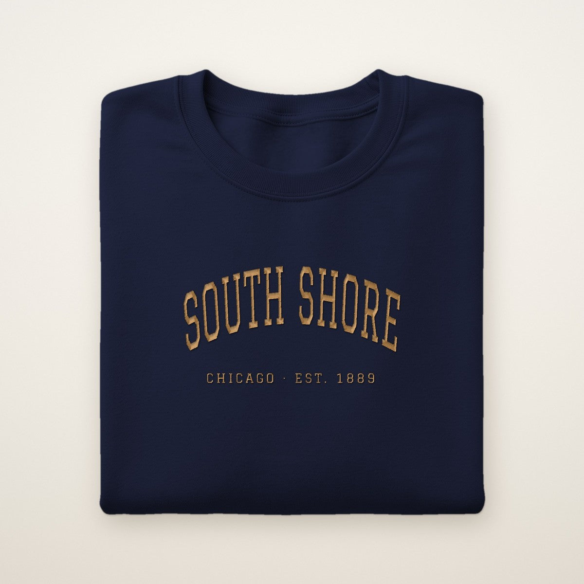 South Shore Chicago Embroidered Crewneck — Gold Thread