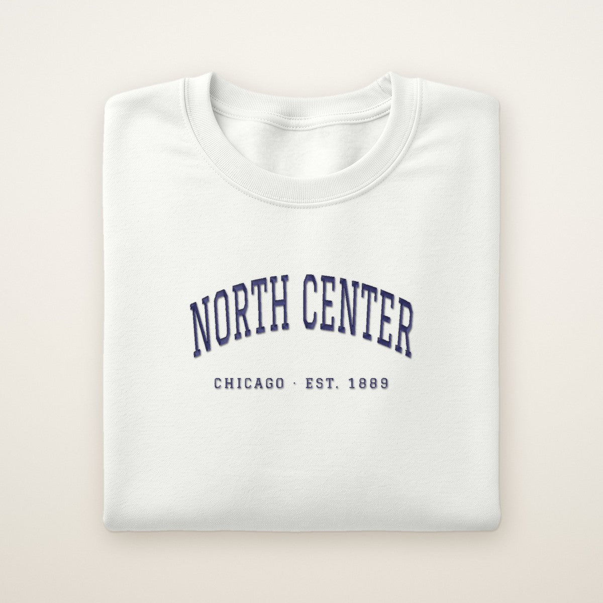 North Center Chicago Embroidered Crewneck — Navy Thread