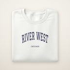 River West Chicago Embroidered Crewneck — Navy Thread