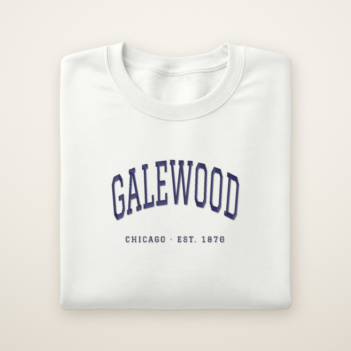 Galewood Chicago Embroidered Crewneck — Navy Thread