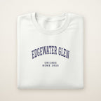 Edgewater Glen Chicago Home 2026 Embroidered Crewneck — Navy Thread