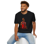 Man seated wearing the Caleb Wilson Chicago Bulls Tee in Black