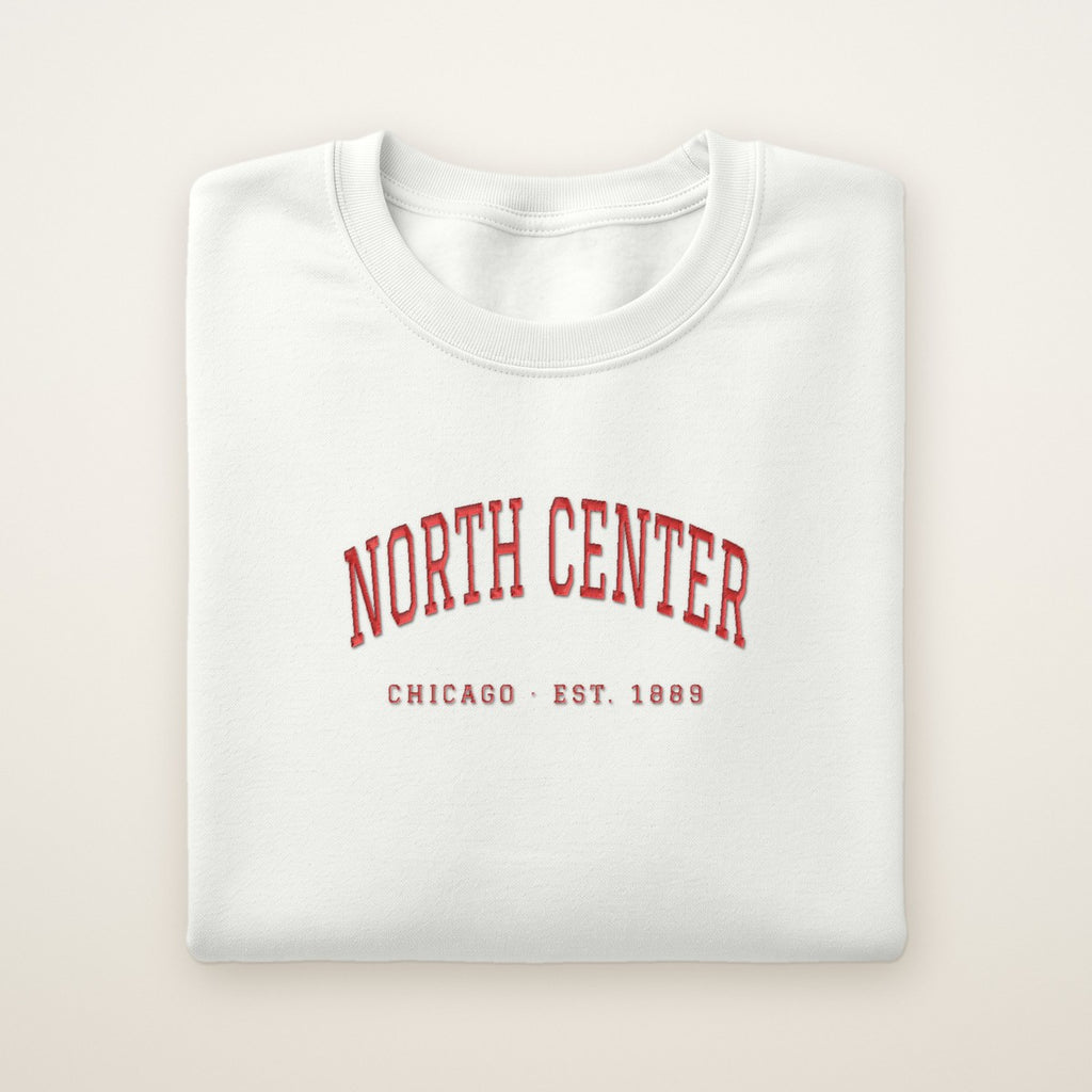 North Center Chicago Embroidered Crewneck — Red Thread