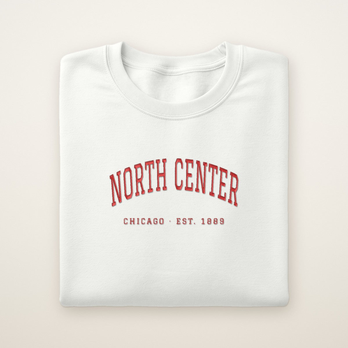 North Center Chicago Embroidered Crewneck — Red Thread