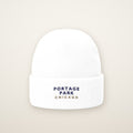 Portage Park Chicago Embroidered Cuffed Beanie — Navy Thread
