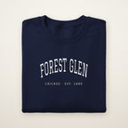 Forest Glen Chicago Embroidered Crewneck — White Thread