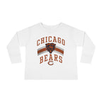 Vintage Chicago Bears toddler long-sleeve tee in white, front view