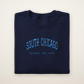 South Chicago Chicago Embroidered Crewneck — Sky Blue Thread