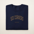 Six Corners Chicago Embroidered Crewneck — Gold Thread