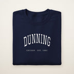 Dunning Chicago Embroidered Crewneck — White Thread