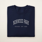 Norwood Park Chicago Embroidered Crewneck — White Thread