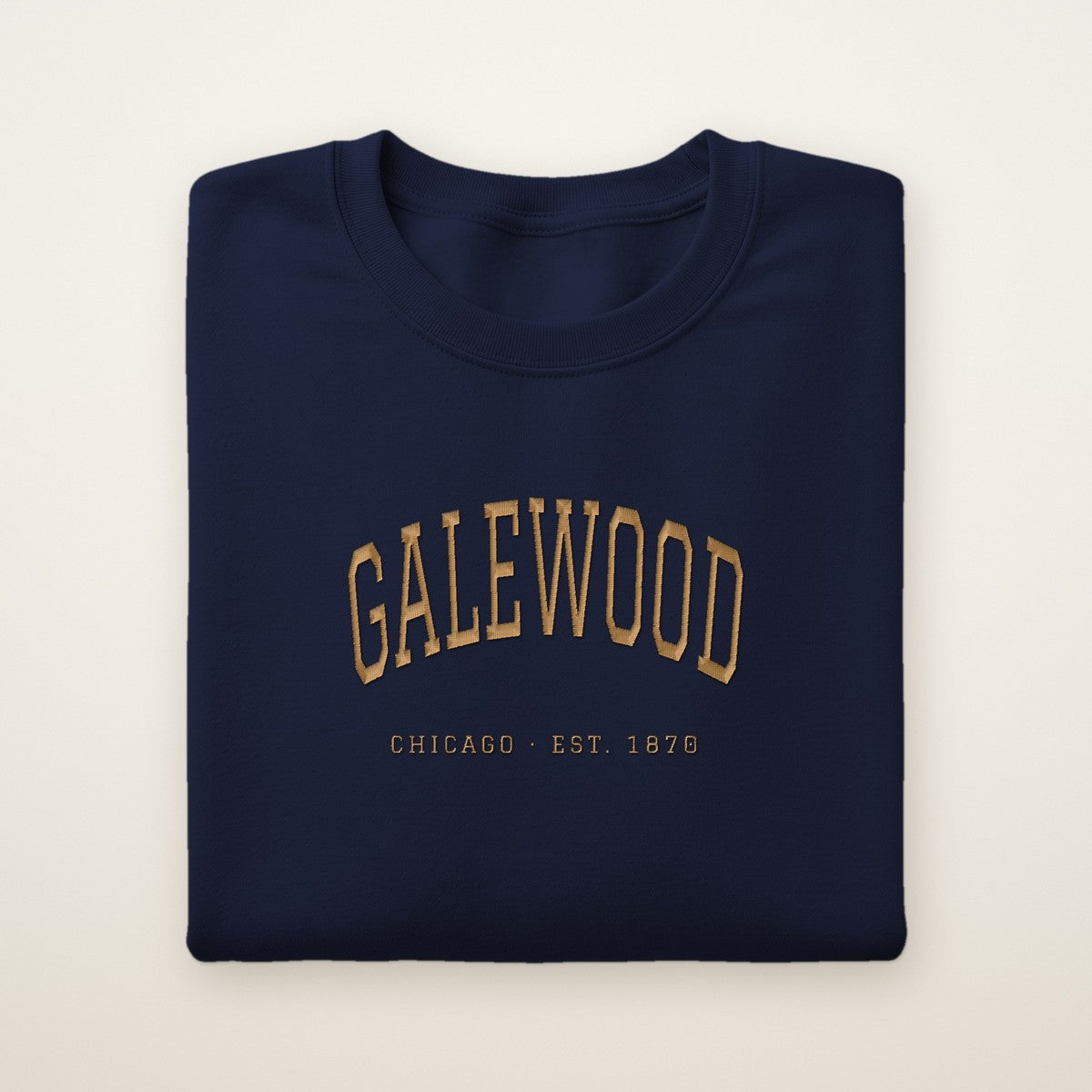 Galewood Chicago Embroidered Crewneck — Gold Thread