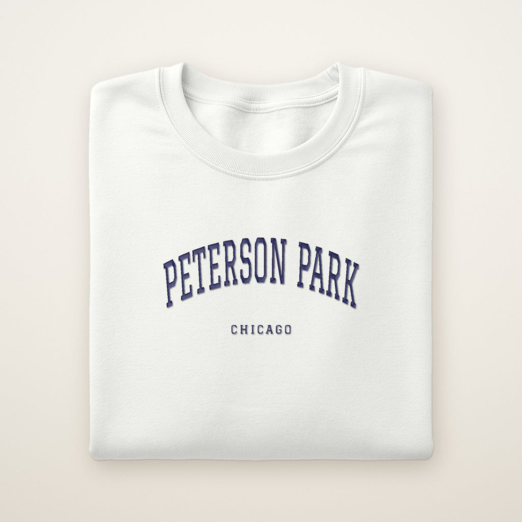 Peterson Park Chicago Embroidered Crewneck — Navy Thread