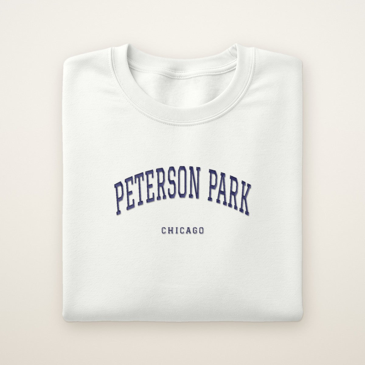 Peterson Park Chicago Embroidered Crewneck — Navy Thread