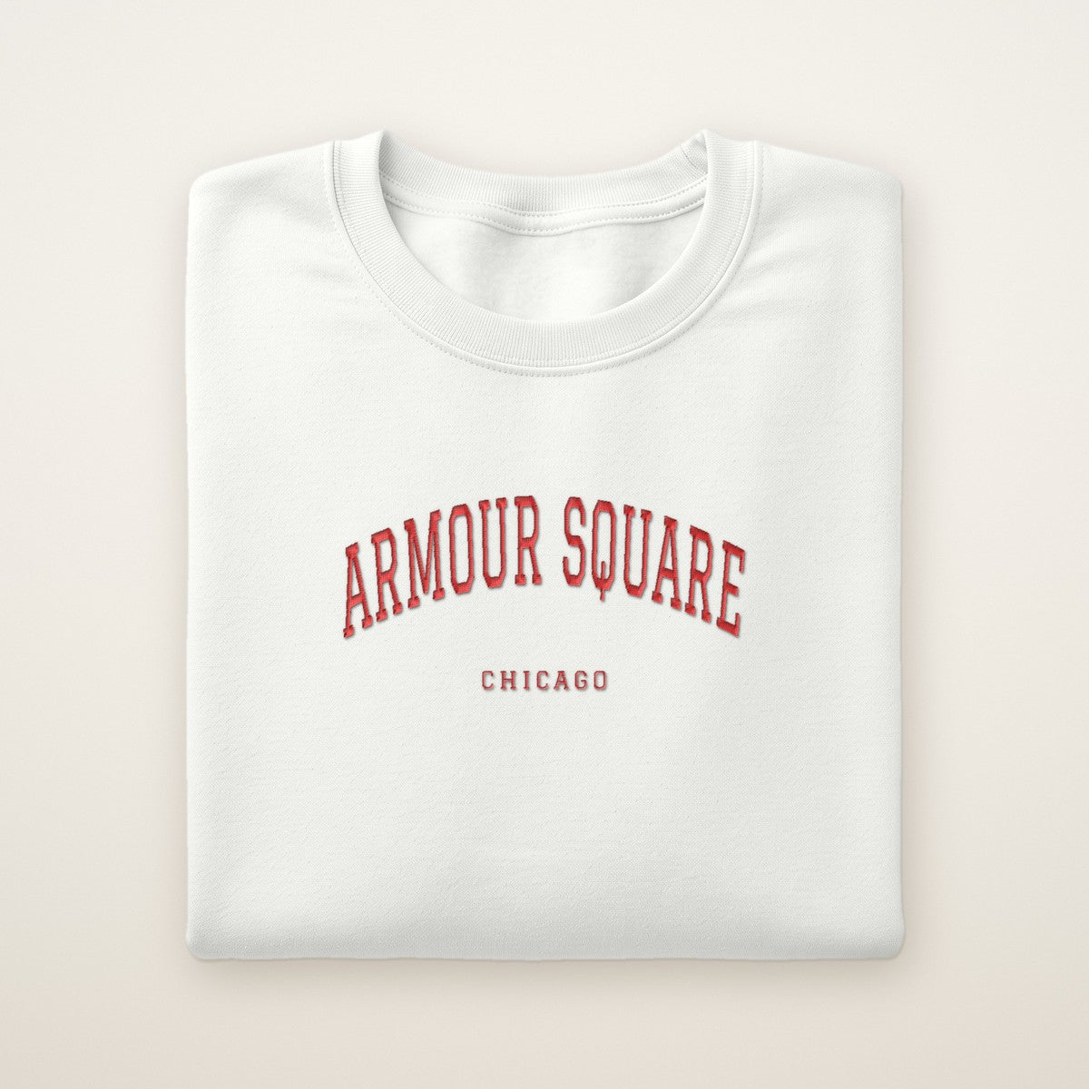 Armour Square Chicago Embroidered Crewneck — Red Thread