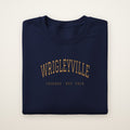 Wrigleyville Chicago Embroidered Crewneck — Gold Thread