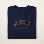 Wrigleyville Chicago Embroidered Crewneck — Gold Thread